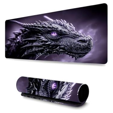 Imagem de Mouse Pad Gamer Profissional Confortável Antiderrapante Escritório e Games 90x40 - Dragão Roxo