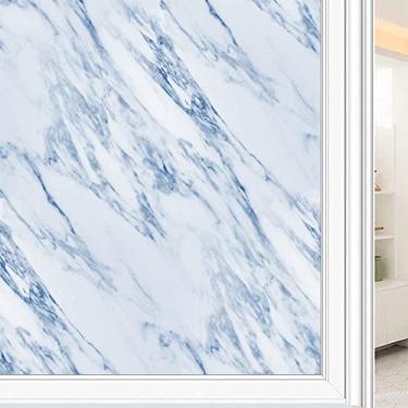 Imagem de Película de janela 3D de mármore, textura de estilo mármore, para porta de vidro, banheiro, sala de estar, L90 x C 190 cm