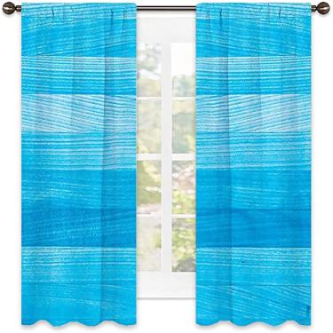 Imagem de Cortinas blecaute azul claro – Cortinas de quarto e sala de estar com isolamento térmico, economia de energia e redução de ruído, L 106 x C 150 cm azul claro