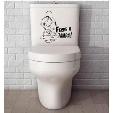 Imagem de Adesivo Para Vaso Sanitário Feche A Tampa - Pato Donald - Lojinha Da L