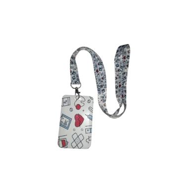 Imagem de Crachá Com Cordão Enfermagem Saúde UTI Enfermeira Personalizado Porta Cartão Feminino