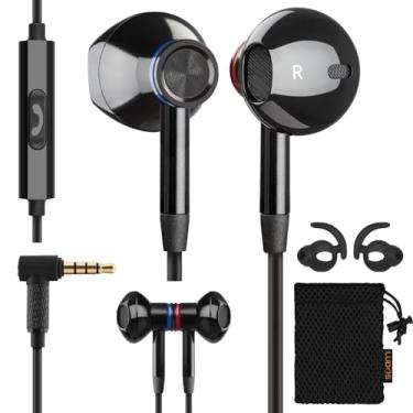 Imagem de LUDOS Fones de ouvido intra-auriculares com fio NOVA, 5 anos de garantia, fones de ouvido com microfone, fones de ouvido com plugue de 3,5 mm, compatível com iPhone, laptop, computador, estudantes