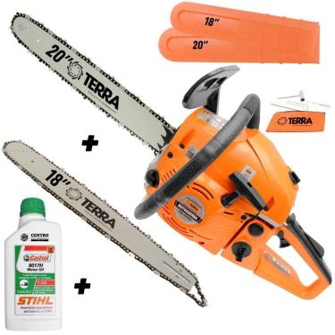 Imagem de Moto Serra Motosserra Gasolina Terra Mt520 52cc + óleo Stihl