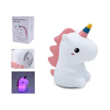 Imagem de Luminária Abajur Unicórnio Muda a Cor Recarregável USB