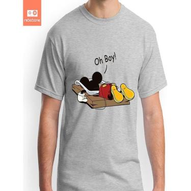 Imagem de Camiseta Mickey Oh No Camisa Divertida 100% Algodão-Masculino