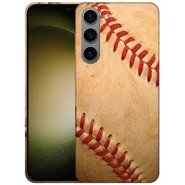 Imagem de SM CASES Capa para Samsung Galaxy S24 Plus 5G - Capa de plástico rígido com estampa vintage de beisebol grunge 3D compatível com Samsung Galaxy S24+