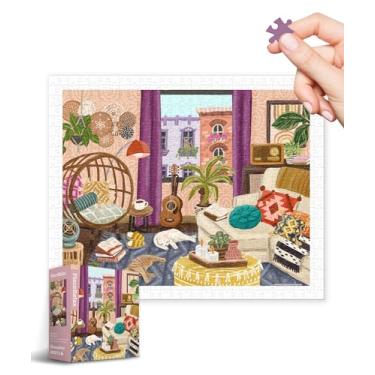 Imagem de PieceRelax Quebra-Cabeças De Plástico Para Adultos, 500 Peças - Olivia Gibbs Boho Interior, Jogos Mesa E Presentes Mais Satisfatórios, Sem Necessidade Tapete Quebra-Cabeça [H3648]