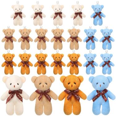 Imagem de Animais de pelúcia Skylety Mini Bears 12 cm, 24 unidades para chaveiro DIY