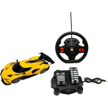 Imagem de Carrinho com Volante e Pedal Racing Control Thunder Amarelo - Multikid
