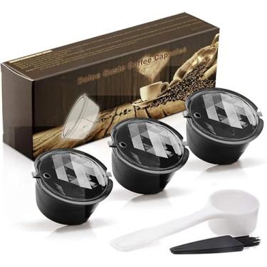 Imagem de BRBHOM Cápsulas de café recarregáveis Dolc* Gusto reutilizáveis, filtro de café Dolce Gusto compatível com Dolc*Gusto, com colher de café, escova
