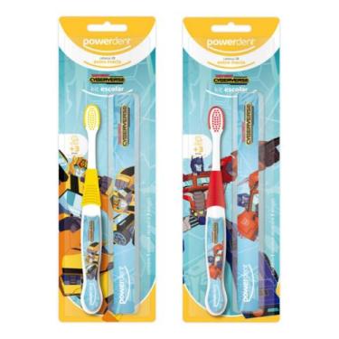 Imagem de Escova Dental Infantil Com Estojo Protetor Transformers Cor - PowerDen