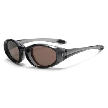 Imagem de Óculos de sol vintage estilo gatinho, feminino, masculino, luxuoso, punk, popular, esportivo, para atividades ao ar livre, UV400 (cinza chá)