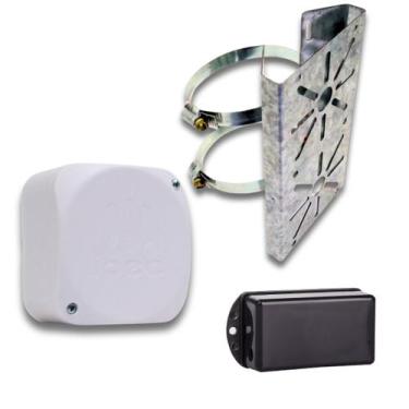 Imagem de Kit Suporte Duplo de Poste + Caixa Organizadora Inbox + Fonte Chaveada