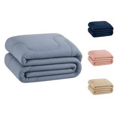 Imagem de Edredom Percal 400 Fios Grosso Extra Macio Dupla Face Cobertor (Cinza, Solteiro)