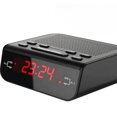 Imagem de Relógio Despertador Digital de Mesa com Rádio AM/FM, Visor LCD, Temporizador e Repetição de Alarme – Bivolt
