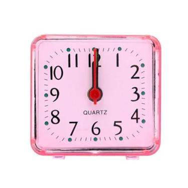 Imagem de Despertador digital, cabeceira, pequeno, silencioso, sem tique-taque, despertador, quartzo, operado por bateria, despertador, decoração de mesa de casa, relógio despertador analógico (vermelho)