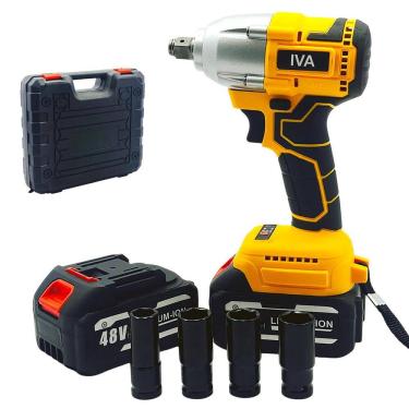 Imagem de Parafusadeira Furadeira De Impacto 2 Baterias 48V Maleta Kit