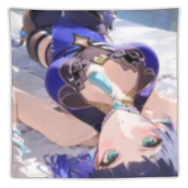 Imagem de LIEGBMEU Tapeçaria de biquíni sexy anime menina 152.4 cm x 152.4 cm interior exterior parede colcha arte decoração de tapeçaria caprichosa, AF244