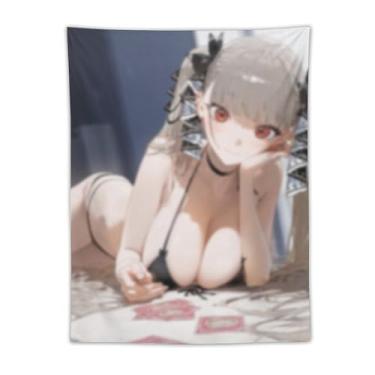 Imagem de LIEGBMEU Tapeçaria sexy sexy de anime menina 76.2 cm x 101.6 cm interior exterior parede colcha arte decoração de tapeçaria caprichosa, AF133