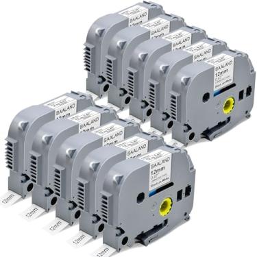 Imagem de BAALAND Refil de fita adesiva compatível com fita Brother Tz 12 mm 0,47 branco laminado TZe-231 para P-Touch Label Maker PT-D210 PT-H110 PT-D220 PT-1880 1180 2030, tinta preta em branco 1/5.1 cm