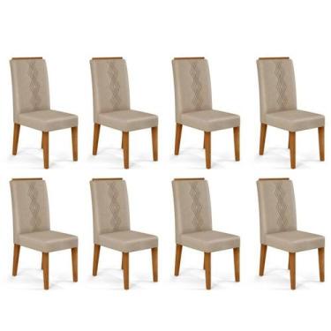 Imagem de Kit 8 Cadeiras para Sala de Jantar Yasmin - Dj Móveis