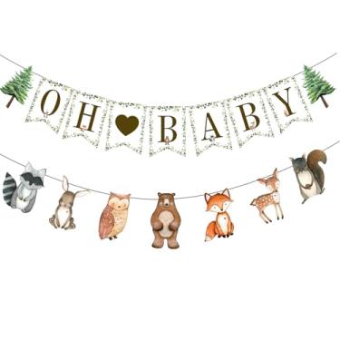 Imagem de Faixa Woodland Oh Baby para decorações de chá de bebê