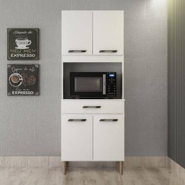 Imagem de Armário de Cozinha Multiuso 4 Portas Verona com Espaço para Micro-ondas