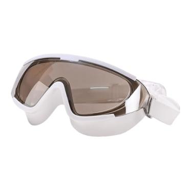 Imagem de harayaa Óculos de natação para adultos, roupa de banho antiembaçante, proteção portátil, conforto, à prova d'água, ajustável, moderno, para homens e, Branco