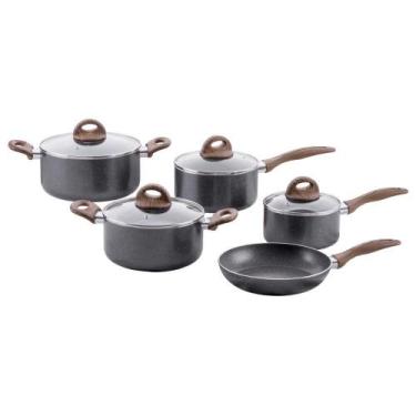 Imagem de Jogo De Panelas Brinox Antiaderente Ceramic Life 5 Peças Smart Plus Co