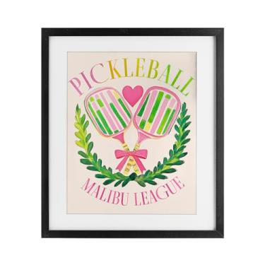 Imagem de Stupell Industries Impressão emoldurada preta Pickleball Malibu League sob vidro por Jess Stempel, 53 x 43 cm