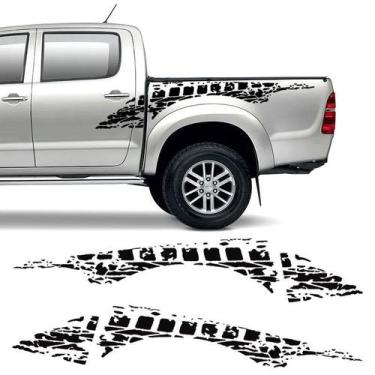 Imagem de Faixa Hilux 2009/2019 Adesivo Lateral Preto Decorativo - SPORTINOX