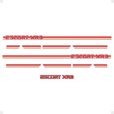 Imagem de Faixa Compatível Escort Xr3 Mk3 1983 /1986 Filete Vermelho - SPORTINOX