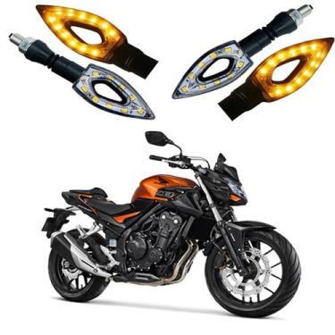 Imagem de Kit 4 Setas Sequenciais Led P01S Flecha Vazado Para Moto HONDA CB 500F