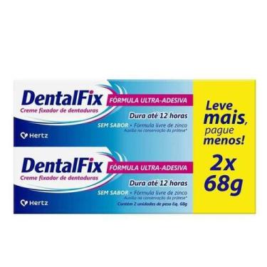 Imagem de Creme Fixador de Dentadura Dentalfix Sem Sabor 2 unidades 68g