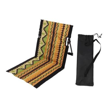 Imagem de Aymzbd Cadeira de Acampamento Dobrável com Encosto, Cadeira de Chão Dobrável, Portátil, Confortável para Parque, Banho de Sol, Concertos Ao Ar Livre, Trekkin, Amarelo