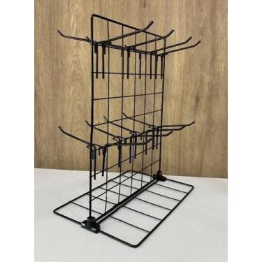 Imagem de Expositor Chaveiro Balcão Tela com 16 ganchos Cor Branco - MMF