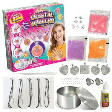 Imagem de Small World Toys Joias de cristal mágico, kit de fabricação de joias faça você mesmo, pulseira com pingente e fabricante de colar, artesanato e brinquedos para meninas, presente de aniversário ideal