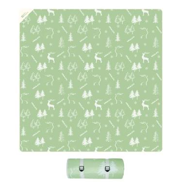 Imagem de 喜马拉雅 Cobertor de piquenique extragrande 198 cm x 198 cm, dobrável, lavável, impermeável, à prova de areia, macio, fofo, tapetes de piquenique ao ar livre, para acampamento, praia, festas, parques