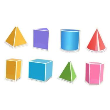Imagem de EHJRE 8x Formas Geométricas Dobráveis 3D Sólidos Geométricos para Crianças Pré-escolares