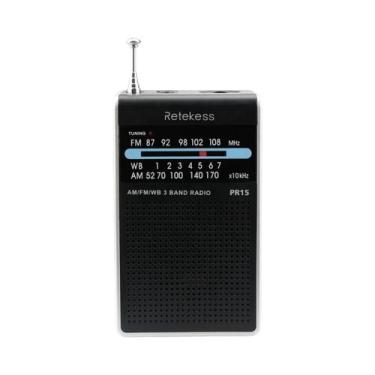 Imagem de Rádio Portátil Mini FM AM NOAA De Alerta Meteorológico RETEKESS PR15, 