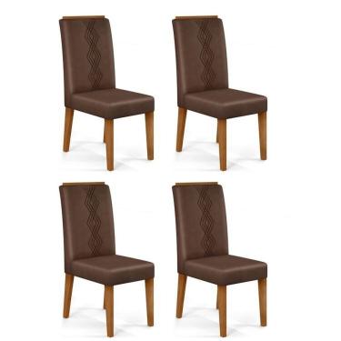 Imagem de Kit 4 Cadeiras para Sala de Jantar Yasmin Freijó/ Moca
