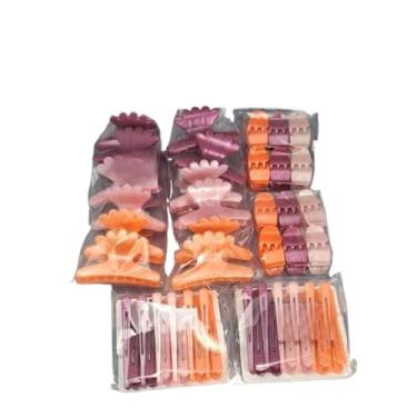 Imagem de kit 60 acessórios de piranhas bico de pato presilha salão tridente prendedor de cabelo(rose)