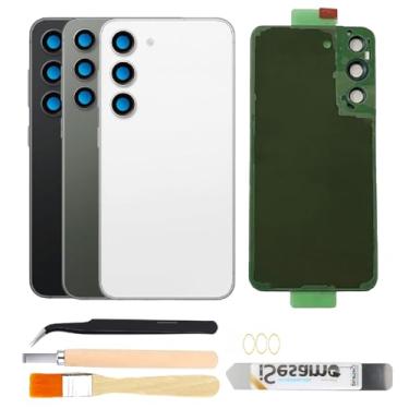 Imagem de Substituição de vidro traseiro para Samsung Galaxy S23 Plus com lente de vidro da câmera e kits de ferramentas de reparo (creme)