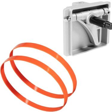 Imagem de Kit de substituição de serra de fita de ferro fundido de 35,5 cm – Conjunto de dobradiça e suporte de roda superior de liga compatível com Jet #100016A-1 + 2 pacotes de pneus de serra de fita de