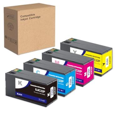 Imagem de Dikarsum Cartucho de tinta de pigmento SJIC22P para impressora ColorWorks TM-C3500 TM-C3510 TM-C3520 TMC3500 (C33S020577, C33S020581, C33S020582, C33S020583)