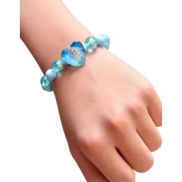 Imagem de Pulseira Infantil de Miçanga Perolada e Pingente Princesas - Genérica,