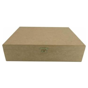 Imagem de Caixa Com Divisórias Dobradiça Mdf 36x23x8 Cm Presente