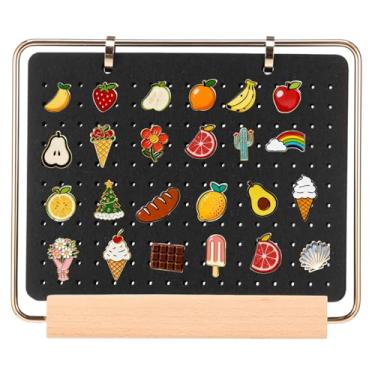 Imagem de blackonvlm Organizador de broche de pendurar, suporte de coleção de exibição de alfinetes de lapela esmaltada, brincos crachá, convenções, broche de colecionador, suporte de armazenamento suspenso
