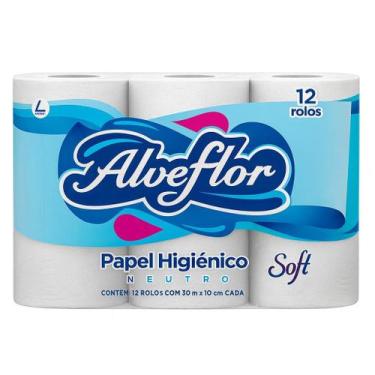Imagem de Papel Higiênico Alveflor Soft 30Mts 12 Rolos
