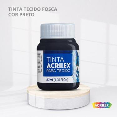 Imagem de Tinta para tecido fosca com 37ml cor preto - ACRILEX